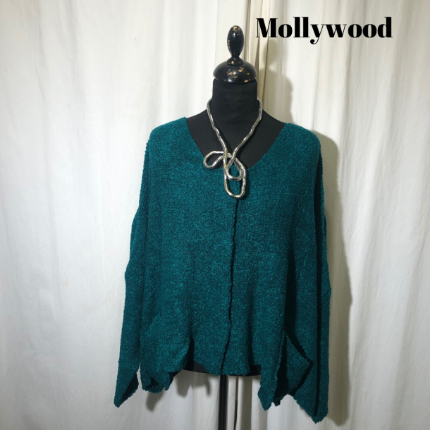 Mollywood Design strik med knapper one-size smaragh-grn