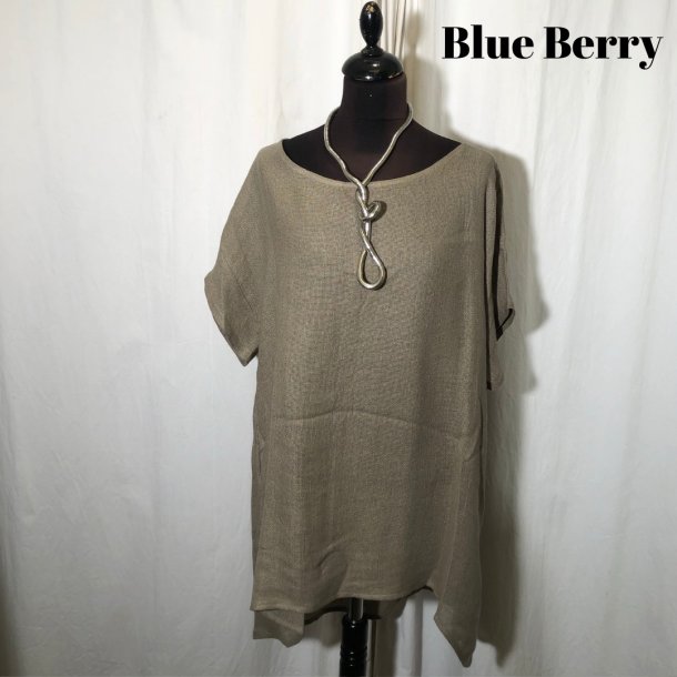 Blue Berry rough lang tunika med kort rme mrk sand
