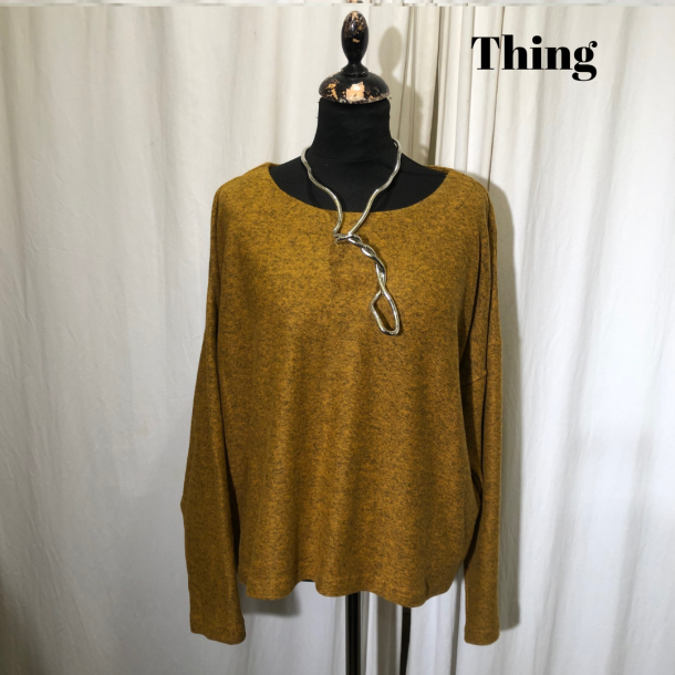 2023 Thing design bluse med vidde i opkradset viscose Bronze gul