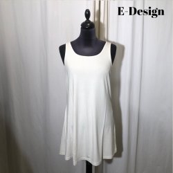 E-Design bambus top med l�ngde r�hvid