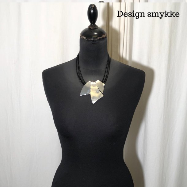 Design smykke 3 plader sort/slvfarvet