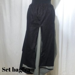 E-Design h�r vandfalds nederdel sammensat sort/khaki