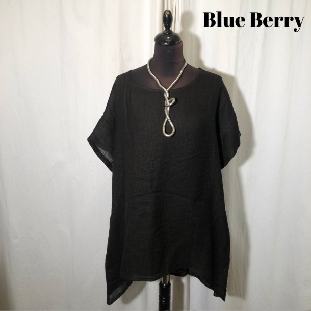 Blue Berry rough tunika med kort rme sort