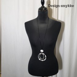 Design smykke lang ring i ring s�lvfarvet