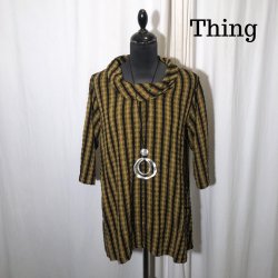 Thing design tunika med krave stribet honning gul