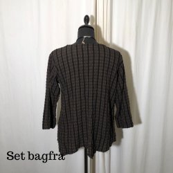 Thing design spidsbluse med 3/4 rme stribet Chokolade brun