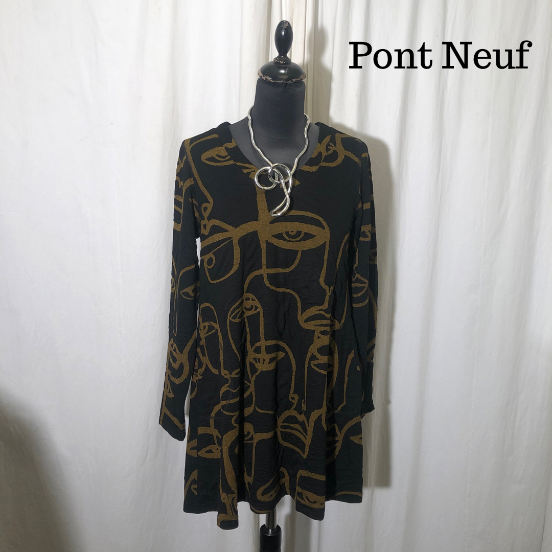 Stine Design & tunika - sennep/sort Neuf Pont mønstrer Bluser lommer med - Ko
