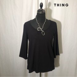 2025 Thing bambus klassisk bluse med 3/4 rme sort