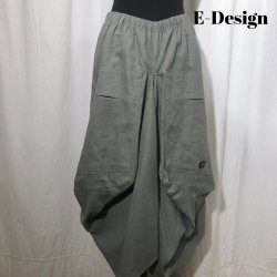 E-Design hr vandfalds nederdel khaki