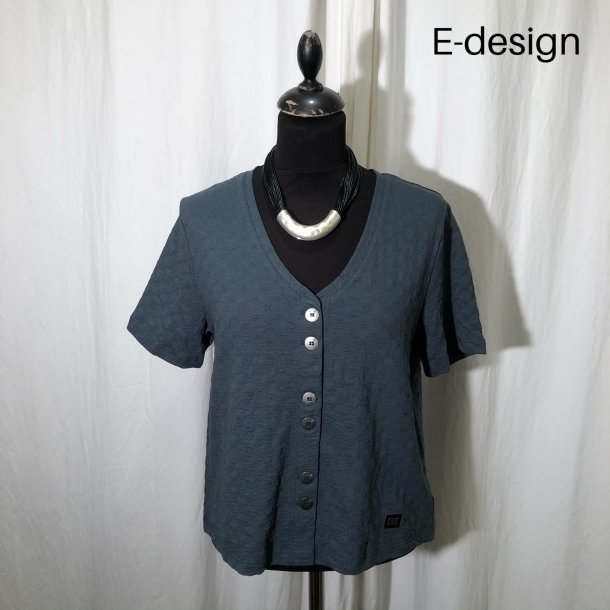 E-Design bluse/vest med knapper azur bl