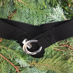 2025 Blte elastisk med ovalt spnde slvfarvet spnde