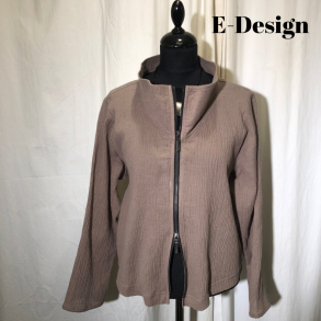 2025 E-Design jakke med 2-vejs lynls crepet hr/bomuld Ddyr