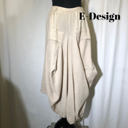 2025 E-Design lang Vandfaldsbuks crepet hr/bomuld Sand