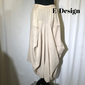 2025 E-Design lang Vandfaldsbuks crepet hr/bomuld Sand