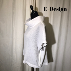 2025 E-Design top med lynls i vingerme crepet hr/bomuld hvid
