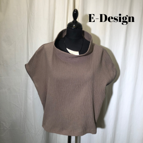 2025 E-Design top med lynls i vingerme crepet hr/bomuld Ddyr