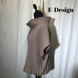 2025 E-Design top med lynls i vingerme crepet hr/bomuld Ddyr