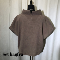 2025 E-Design top med lynls i vingerme crepet hr/bomuld Ddyr