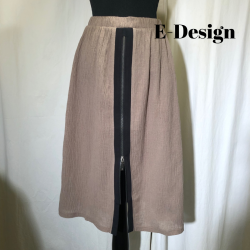 2025 E-Design Nederdel med lynls crepet hr/bomuld ddyr/sort