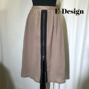 2025 E-Design Nederdel med lynls crepet hr/bomuld ddyr/sort