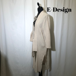 2025 E-Design asymetrisk frakke med kort lynls crepet hr/bomuld Sand