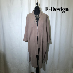 2025 E-Design asymetrisk frakke med kort lynls i crepet hr/bomuld Ddyr