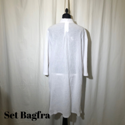 2025 E-Design asymetrisk frakke med kort lynls i crepet hr/bomuld Hvid