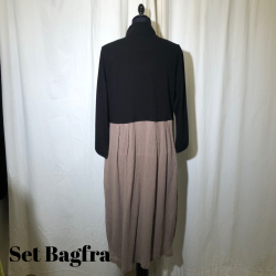 2025 E-Design sammensat kjole med gennemgende lynls Ddyr/sort