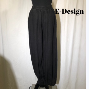 2025 E-Design klassisk buks med detalje i ben crepet hr/bomuld Sort