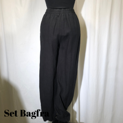 2025 E-Design klassisk buks med detalje i ben crepet hr/bomuld Sort