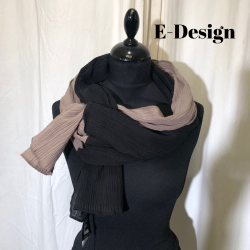 2025 E-Design 2-farvet trklde i crepet hr/bomuld ddyr/sort