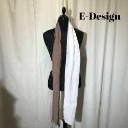 2025 E-Design 2-farvet Trklde crepet hr/bomuld ddyr/hvid