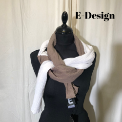 2025 E-Design 2-farvet Trklde crepet hr/bomuld ddyr/hvid