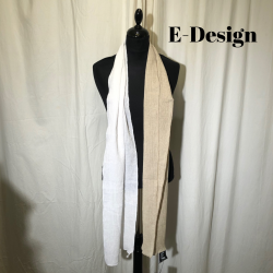 2025 E-Design 2-farvet trklde i crepet hr/bomuld sand/hvid