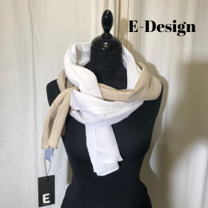 2025 E-Design 2-farvet trklde i crepet hr/bomuld sand/hvid