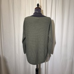 2025 Los Von Deshmer bomulds strik med langt rme armygrn