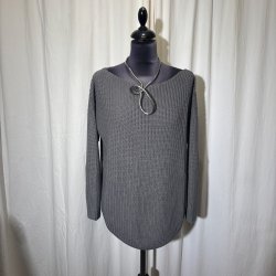 2025 Los Von Deshmer bomulds strik med langt rme gr