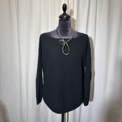 2025 Los Von deshmer bomulds strik med langt rme sort