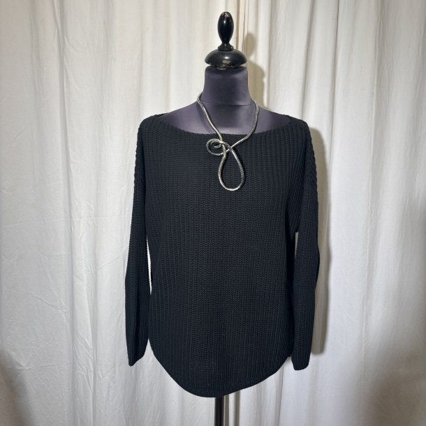 2025 Los Von deshmer bomulds strik med langt rme sort