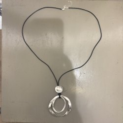 Design smykke lang ring i ring s�lvfarvet