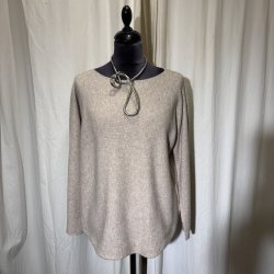 2025 Design strik klassisk med langt �rme Sand farvet