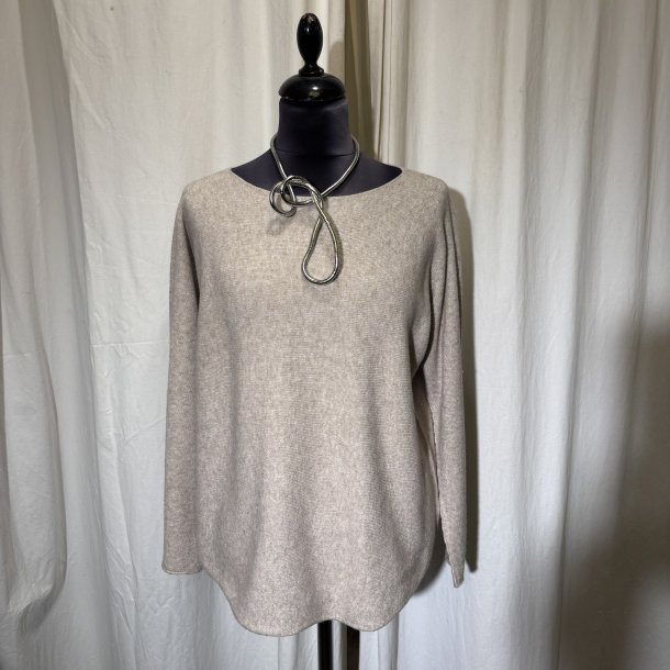 2025 Design strik klassisk med langt �rme Sand farvet