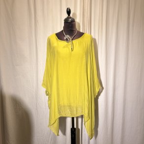 2026 Silke/Viscose design tunika over-size med dryp & indertop Lime