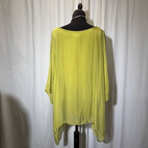 2026 Silke/Viscose design tunika over-size med dryp & indertop Lime
