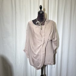 2026 Silke/Viscose design tunika over-size med dryp og indertop m�rk sand