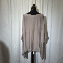 2026 Silke/Viscose design tunika over-size med dryp og indertop m�rk sand