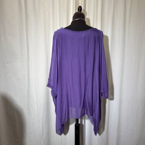 2026 Silke/Viscose design tunika over-size med dryp og indertop lilla