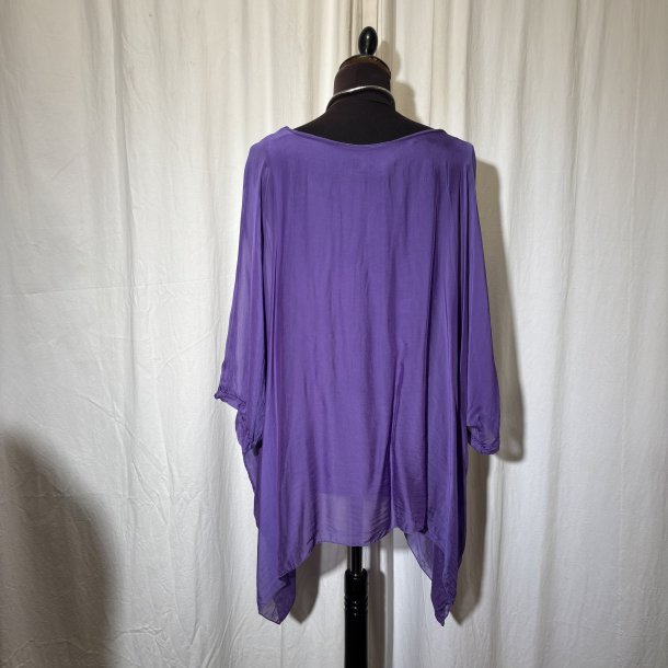 2026 Silke/Viscose design tunika over-size med dryp og indertop lilla