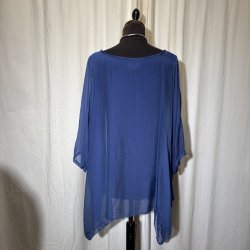 2026 Silke/Viscose design tunika over-size med dryp og indertop klar bl�