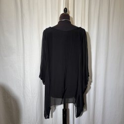 2026 Silke/Viscose design tunika over-size med dryp og indertop sort